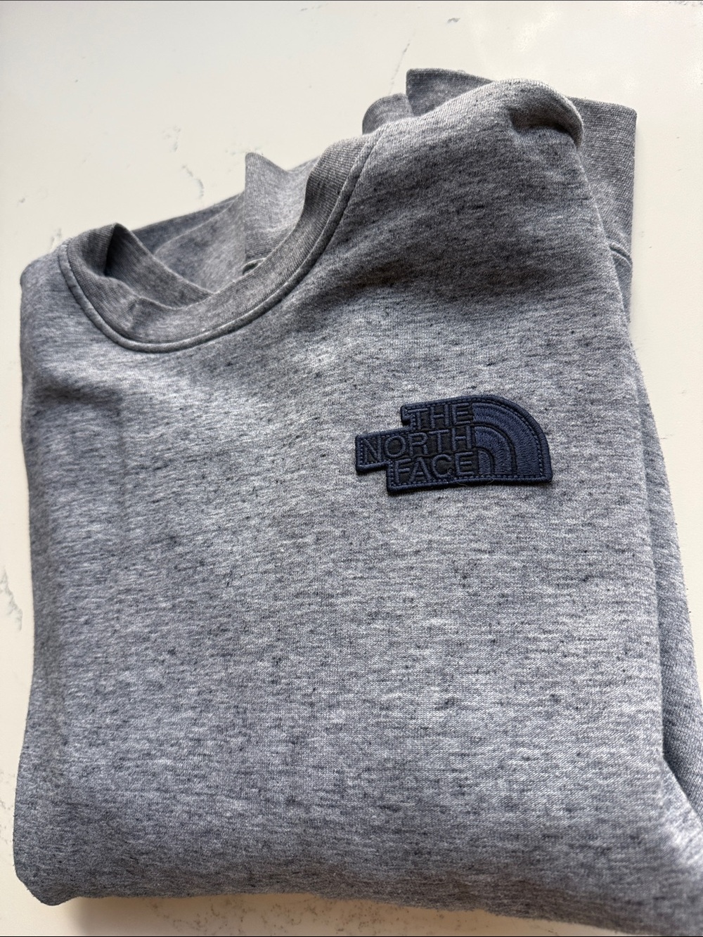 North Face Mens Heathered Blue crewneck fleece sweatshirt Size X-Large